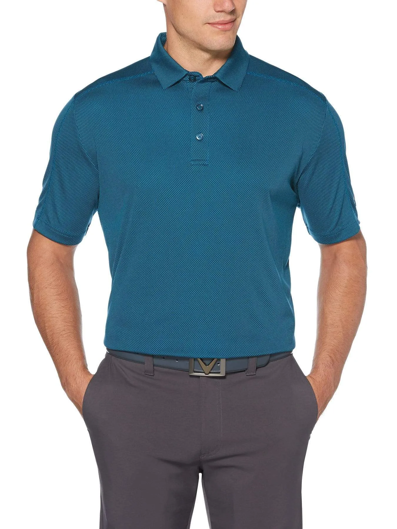 Mens Swing Tech™ Two Color Jacquard Polo