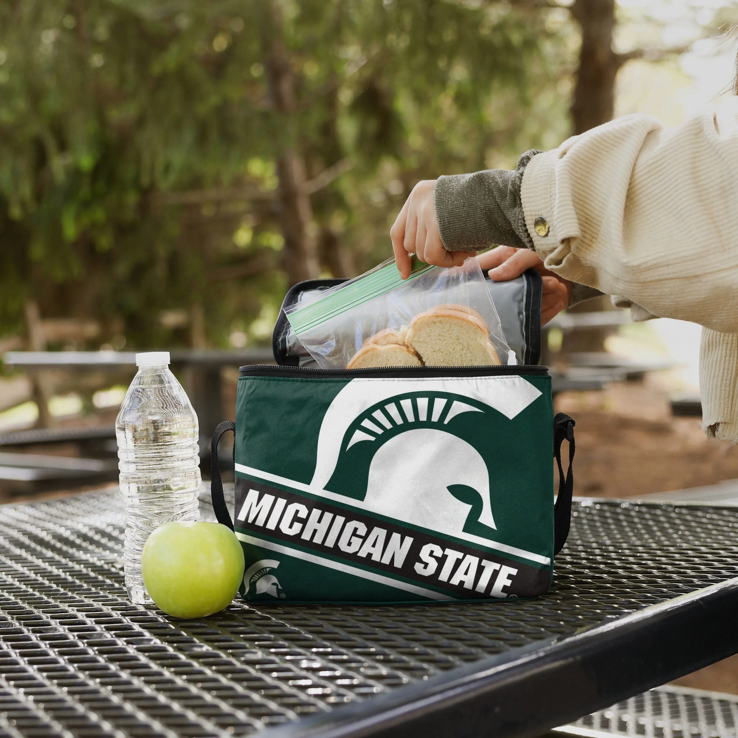 Michigan State Spartans Big Logo Stripe 6 Pack Cooler