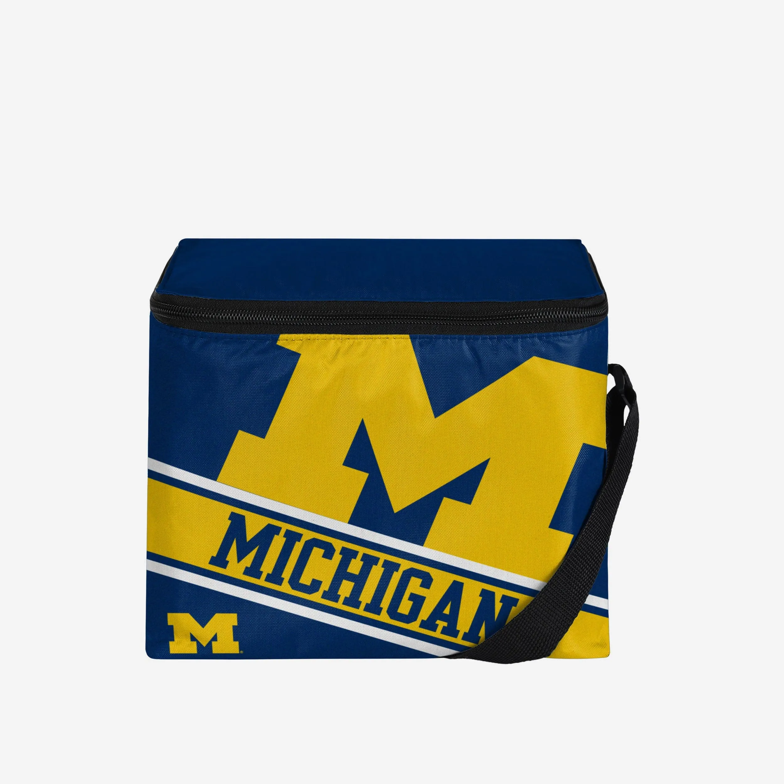 Michigan Wolverines Big Logo Stripe 6 Pack Cooler