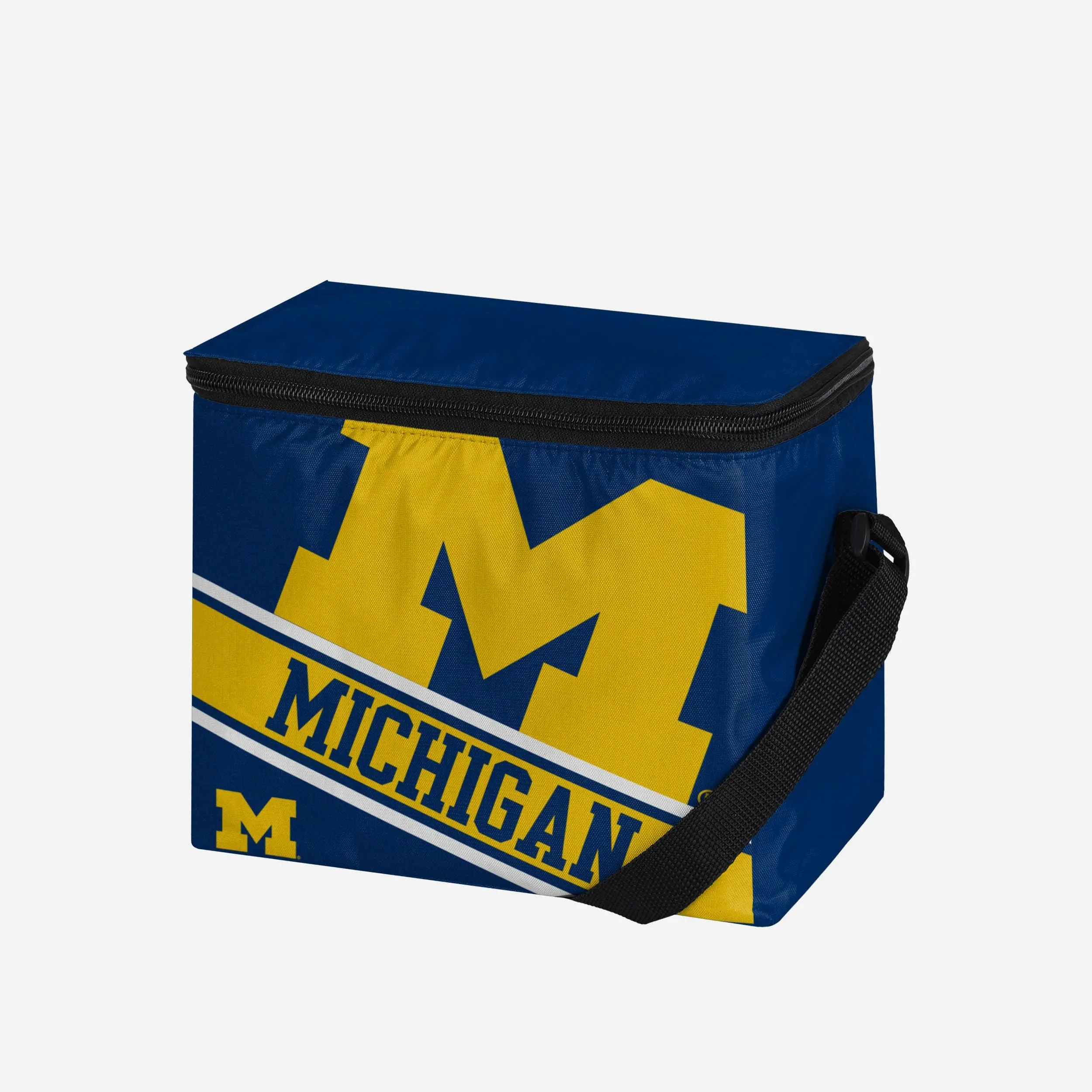 Michigan Wolverines Big Logo Stripe 6 Pack Cooler