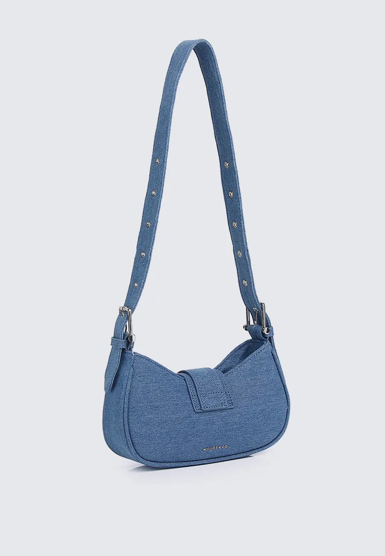 Miriam.J Belted Shoulder Bag (Steel Blue)