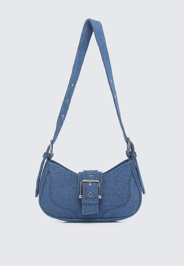 Miriam.J Belted Shoulder Bag (Steel Blue)
