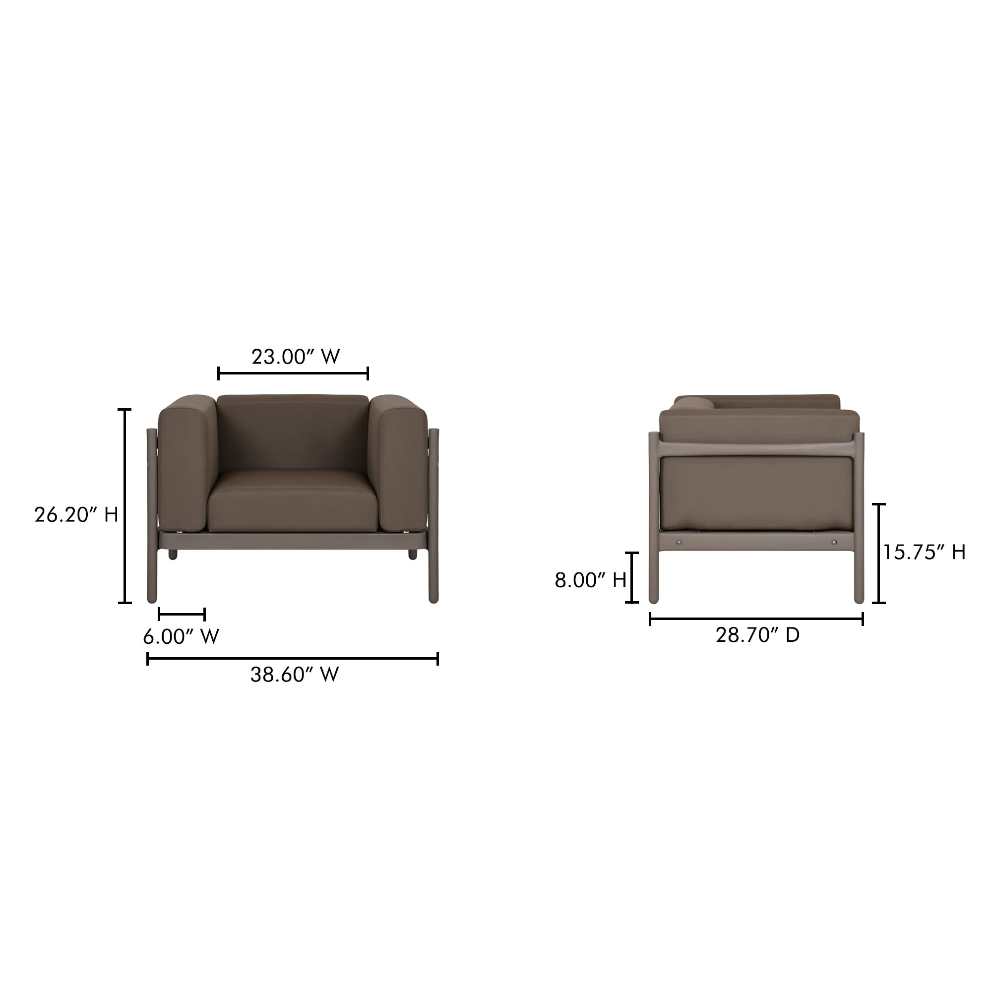 Moe's Home Collection Suri Grey Outdoor Lounge Chair