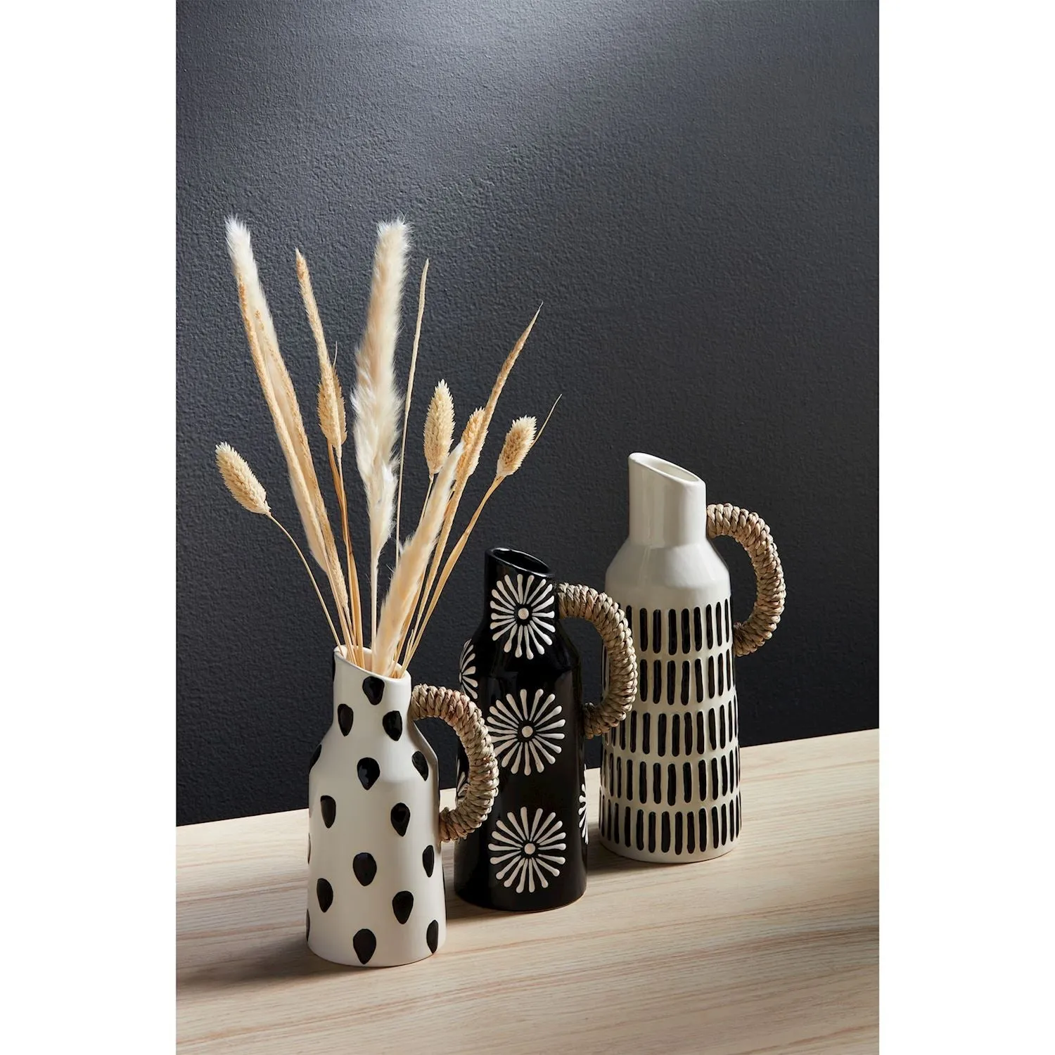 Mud Pie Black Patterned Bud Vase