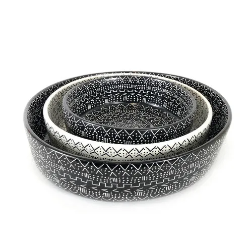 Mudcloth-Patterned Kisii Bowl/Plate