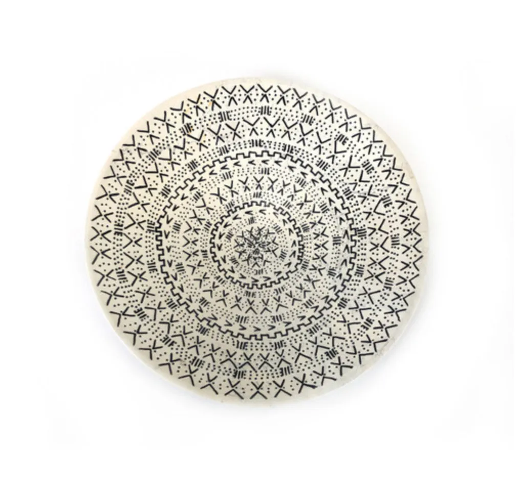 Mudcloth-Patterned Kisii Bowl/Plate