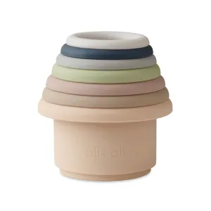 Multicolor Soft Silicone Stacking Cups
