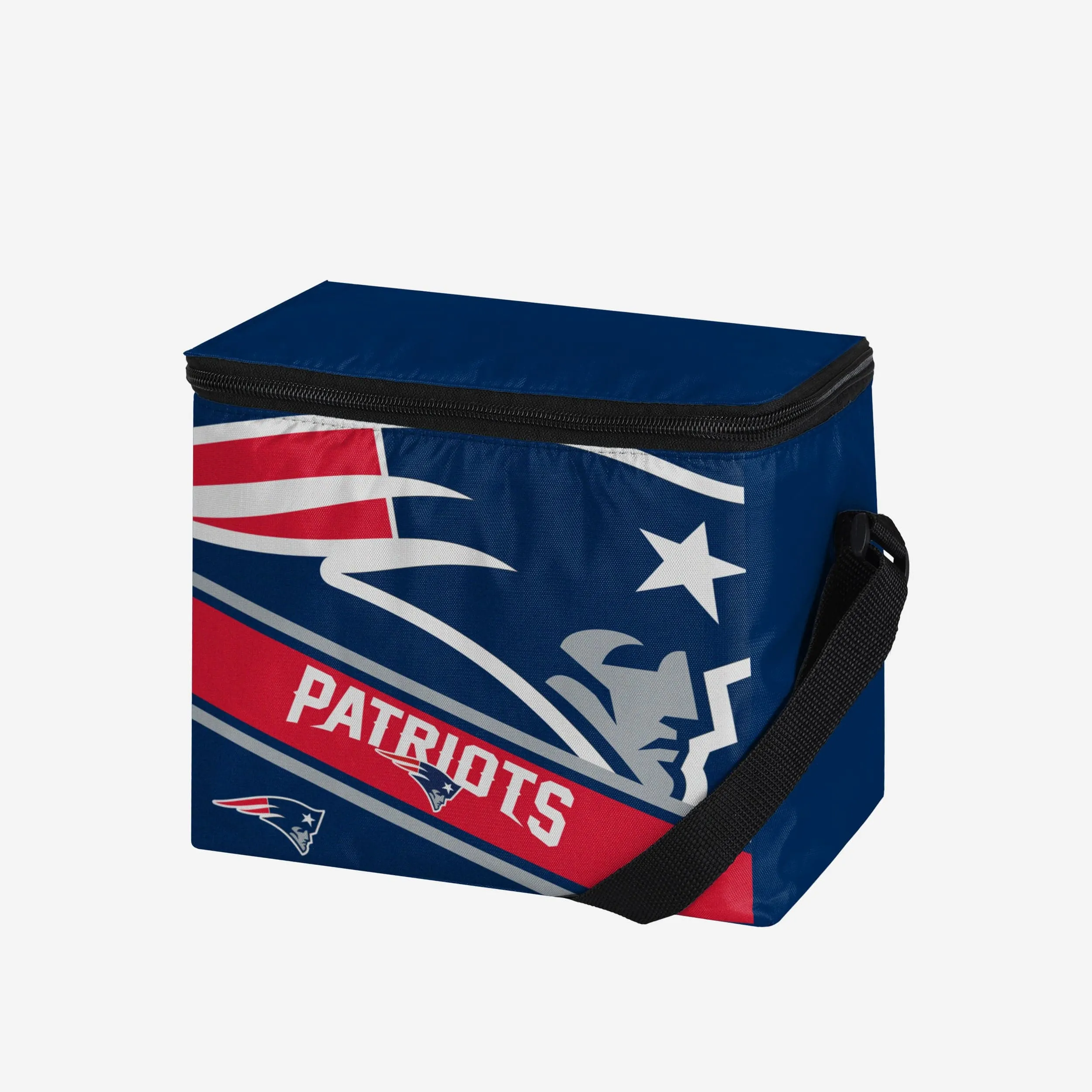 New England Patriots Big Logo Stripe 6 Pack Cooler