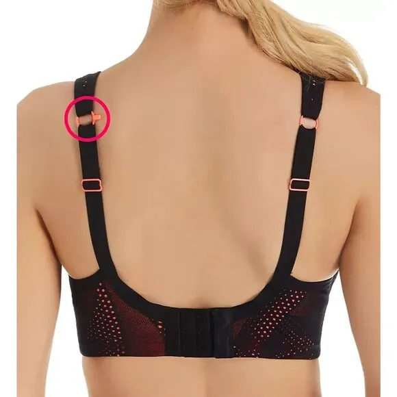 NEW Panache Sports Bra 34FF Power Black Coral Convertible Underwire High Impact