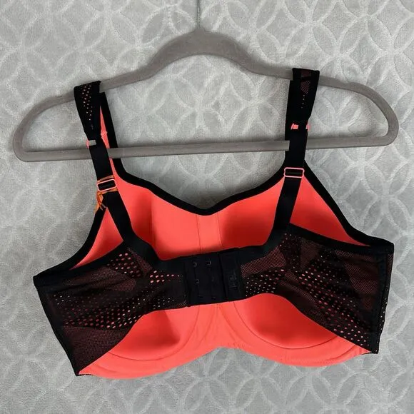 NEW Panache Sports Bra 34FF Power Black Coral Convertible Underwire High Impact