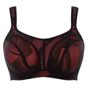 NEW Panache Sports Bra 34FF Power Black Coral Convertible Underwire High Impact