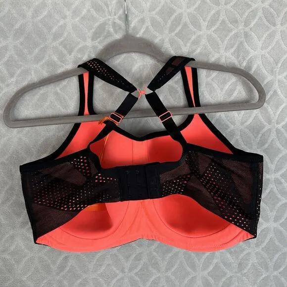 NEW Panache Sports Bra 34FF Power Black Coral Convertible Underwire High Impact