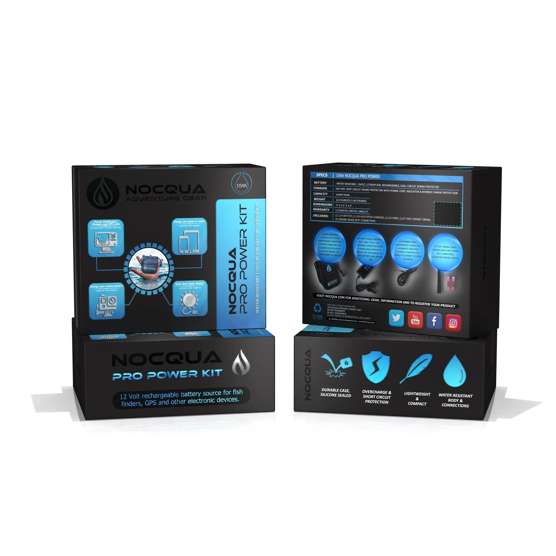 Nocqua - 4.4Ah Pro Kayak Battery Power Kit