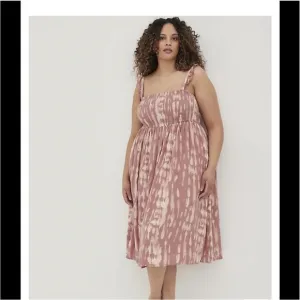 NWT! TORRID Ruffle Strap Midi Dress Challis Tie-Dye Rose - Size 2X