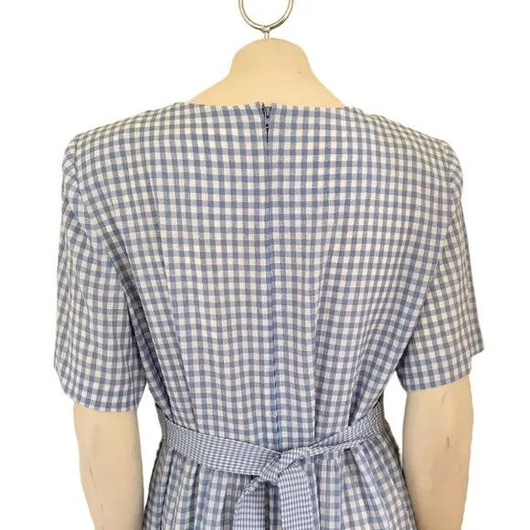 NWT VTG KATHIE LEE COLLECTION Tie Back Gingham Plaid Maxi Dress SZ 14