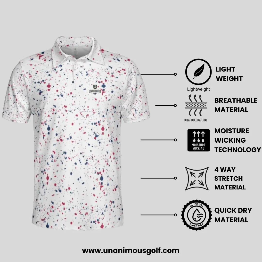 Old Glory Paint Splatter Golf Polo For Men