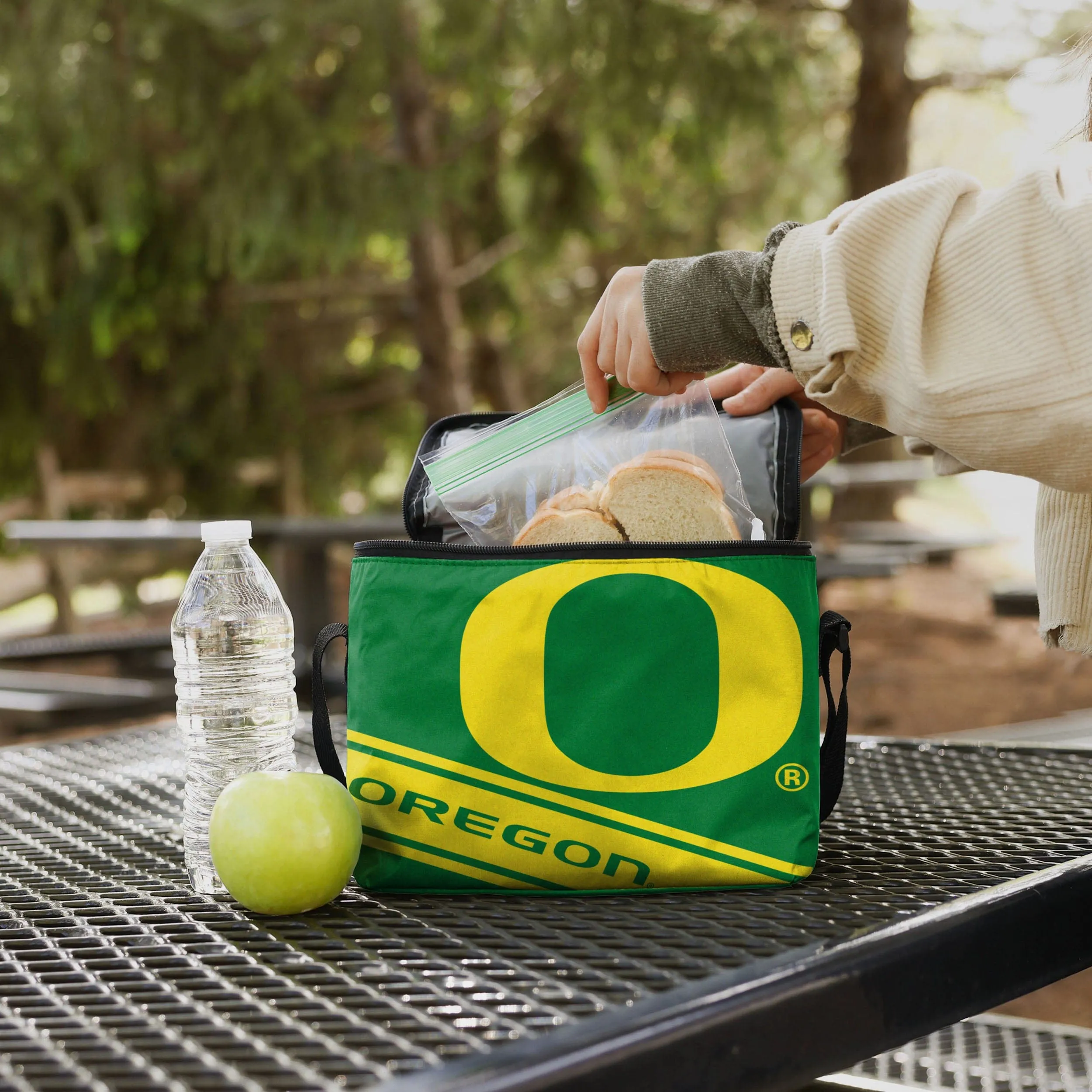 Oregon Ducks Big Logo Stripe 6 Pack Cooler