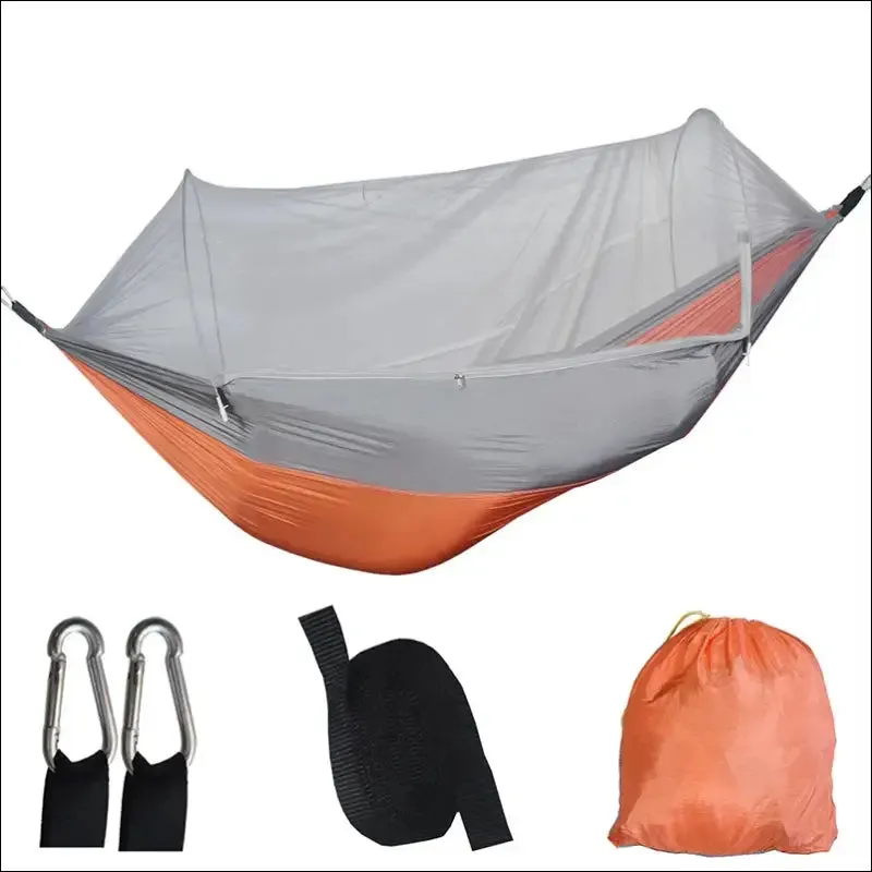 Outdoor Camping Hammock With Mosquito Net Lightweight Hanging Hammocks High Strength Parachute Fabric Hanging Bed Net 250x120cm