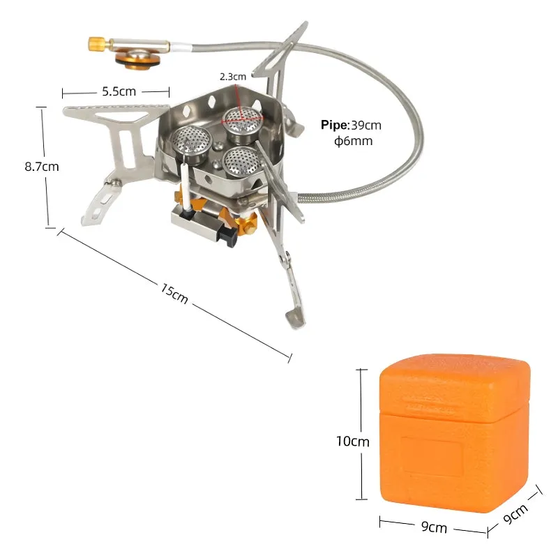 Outdoor Portable Windproof Three-Head Camping Stove
