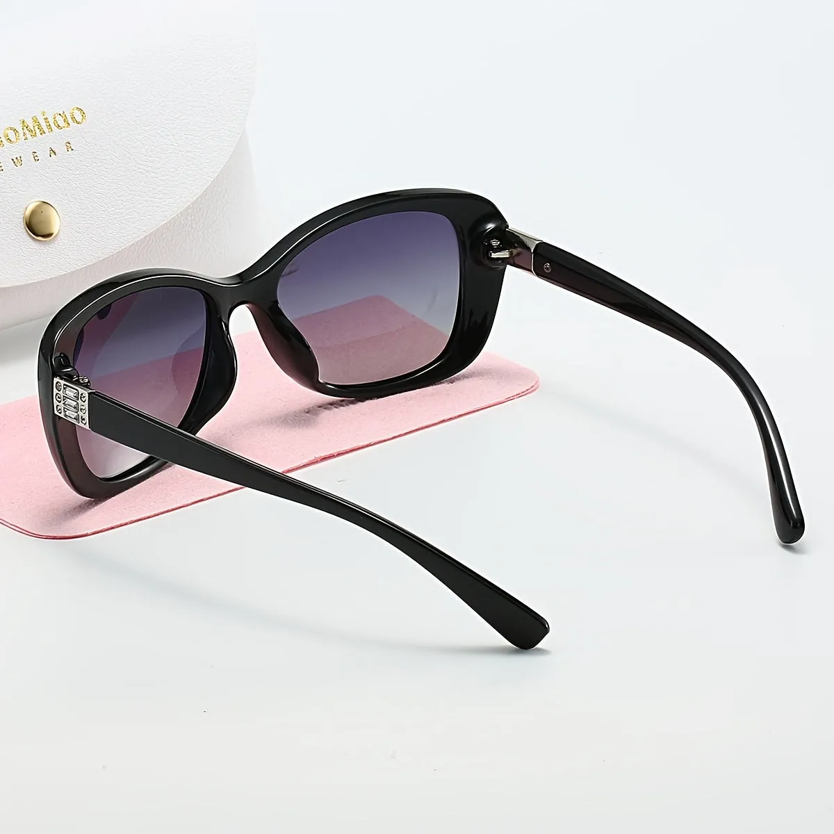 Oversized Rectangular Polarized Fashion Sunglasses – With Case and Cloth
