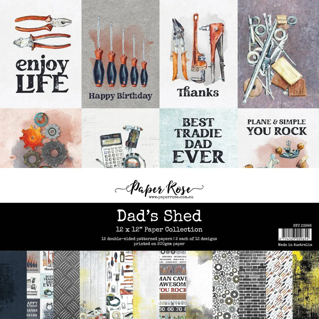 Paper Rose Studio - Dad's Shed - 12x12 Paper Collection