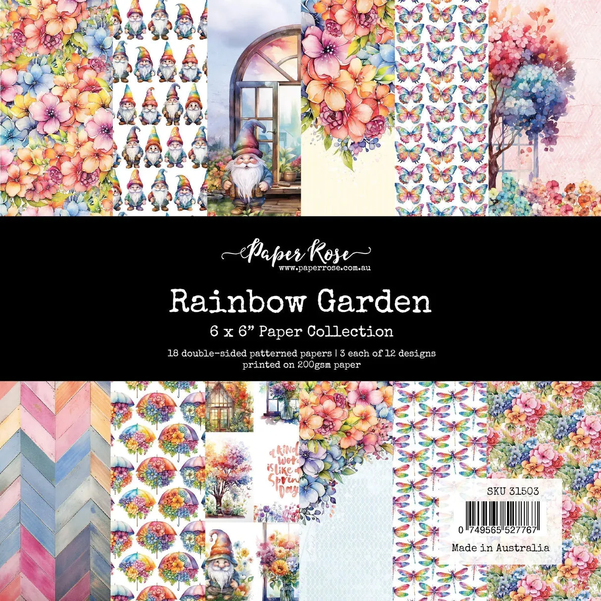 Paper Rose Studio - Rainbow Garden - 6x6 Paper Collection