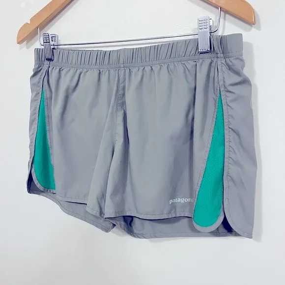 Patagonia Strider Running Shorts Lined 3.5” Grey/Green M