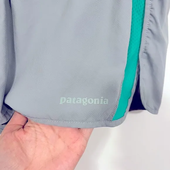 Patagonia Strider Running Shorts Lined 3.5” Grey/Green M