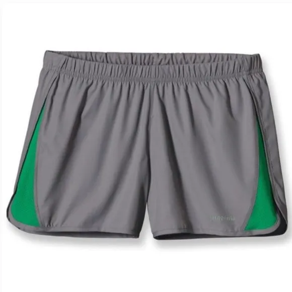 Patagonia Strider Running Shorts Lined 3.5” Grey/Green M