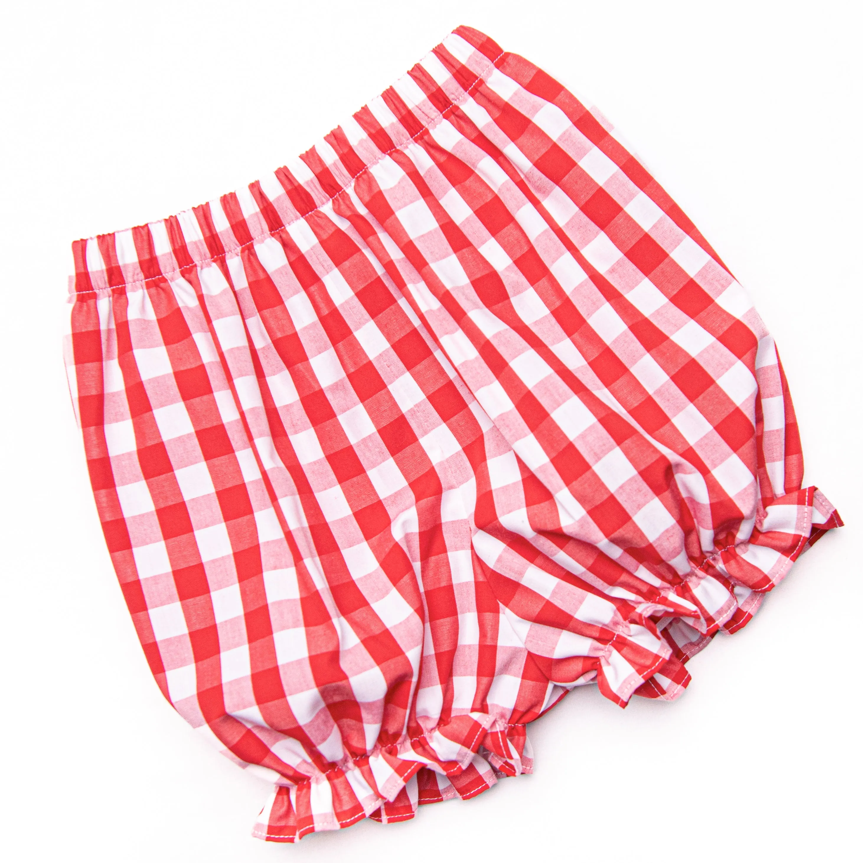 Patriotic Picnic Smocked Bloomer Set, Red