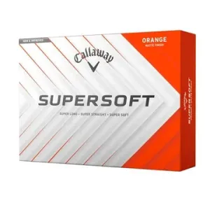 Pelotas de golf Callaway 2025 Supersoft naranja (paquete de 12)