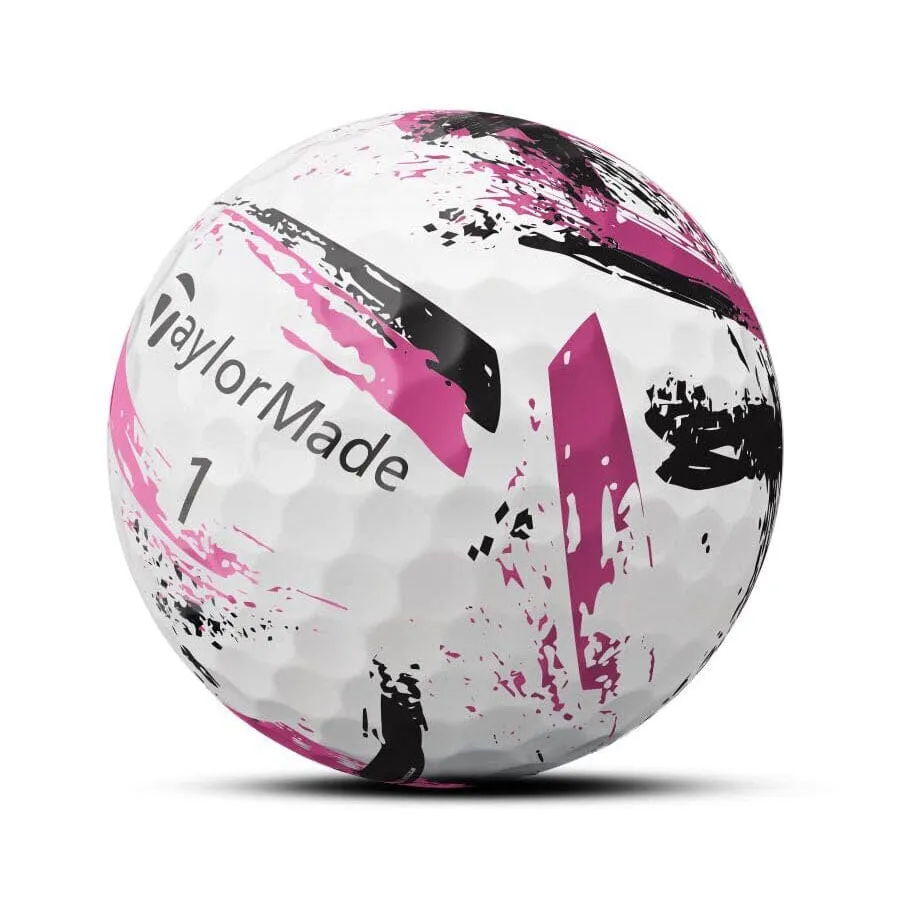 Pelotas de golf TaylorMade SpeedSoft Ink rosa, paquete de 12