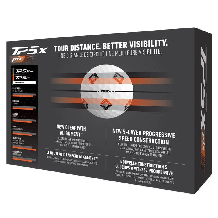 Pelotas de golf TaylorMade TP5x Pix, paquete de 12