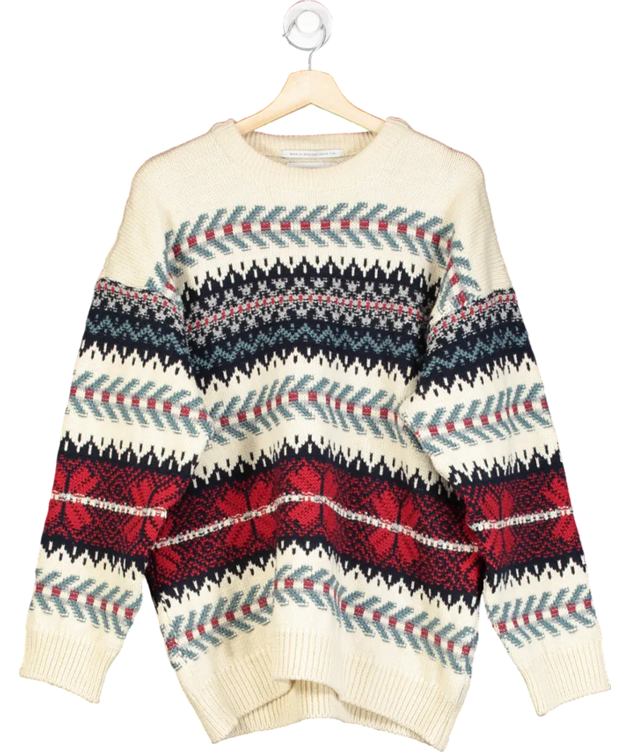 Peregrine Multicoloured Patterned Crewneck Knit UK M