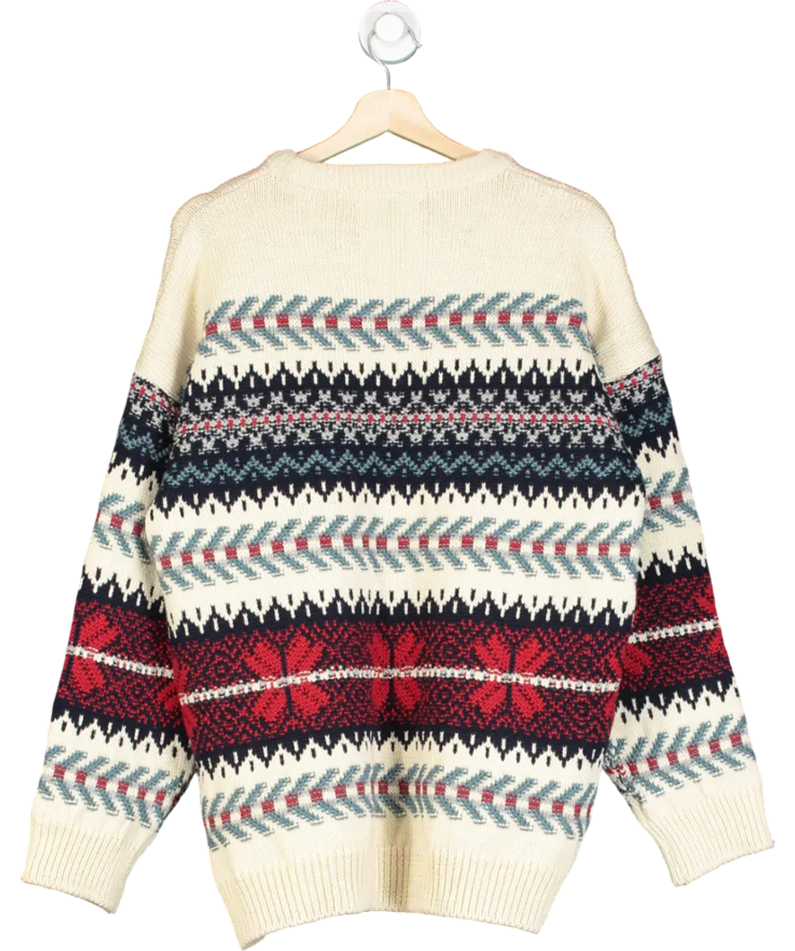Peregrine Multicoloured Patterned Crewneck Knit UK M