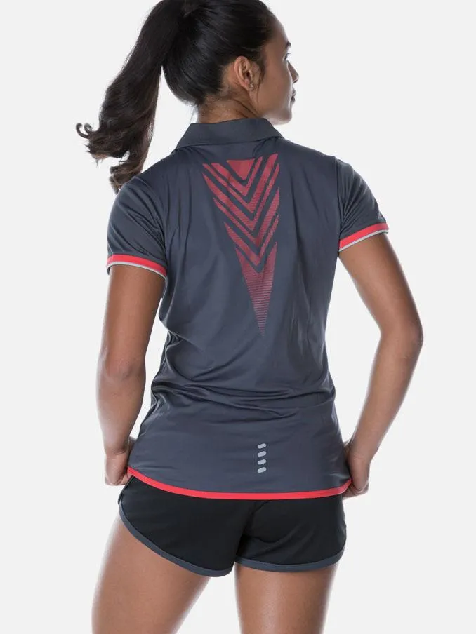 Performance Polo Ladies Metal Crimson