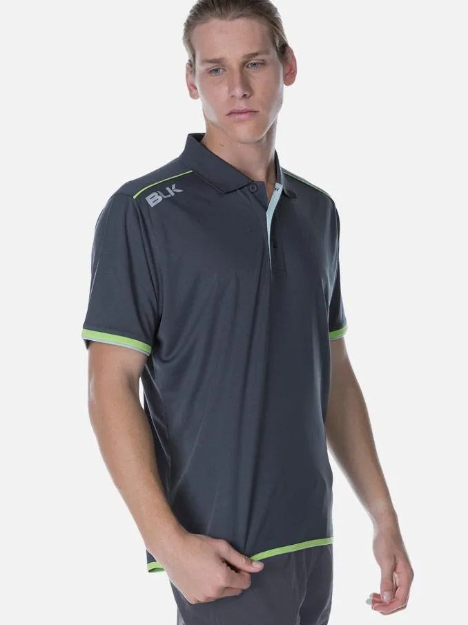 Performance Polo Mens Gun Metal/Lime