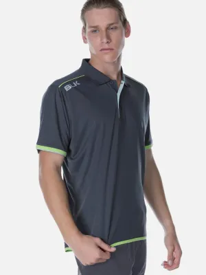 Performance Polo Mens Gun Metal/Lime