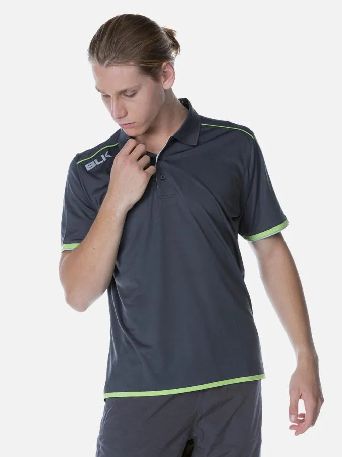 Performance Polo Mens Gun Metal/Lime