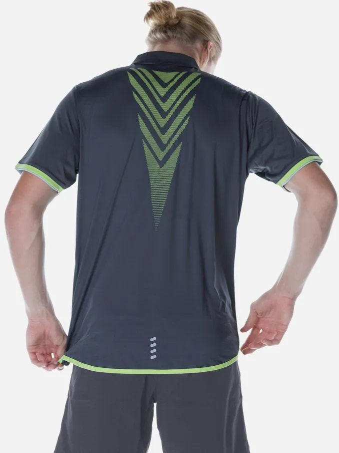Performance Polo Mens Gun Metal/Lime