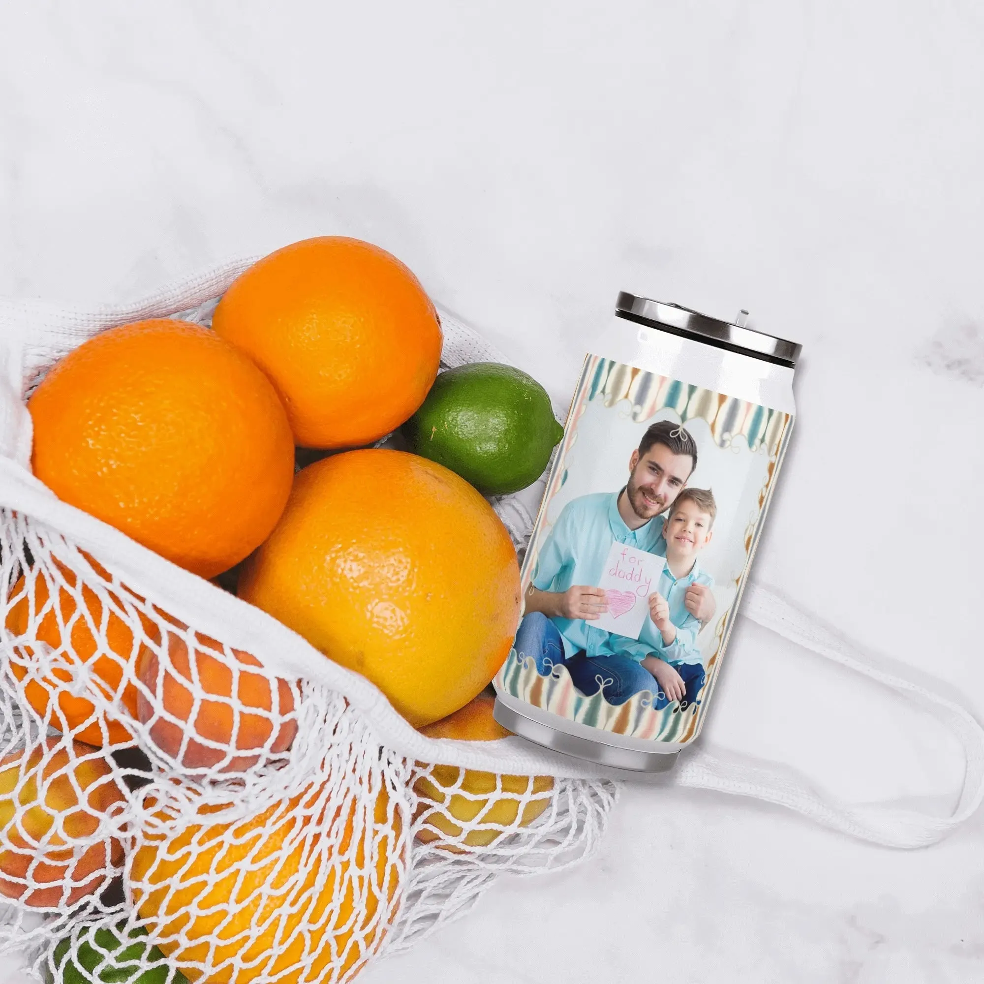 Personalized Fathers Day Gift: 300ml Stainless Steel Cola Can Shaped Coke Cups Travel Tumbler