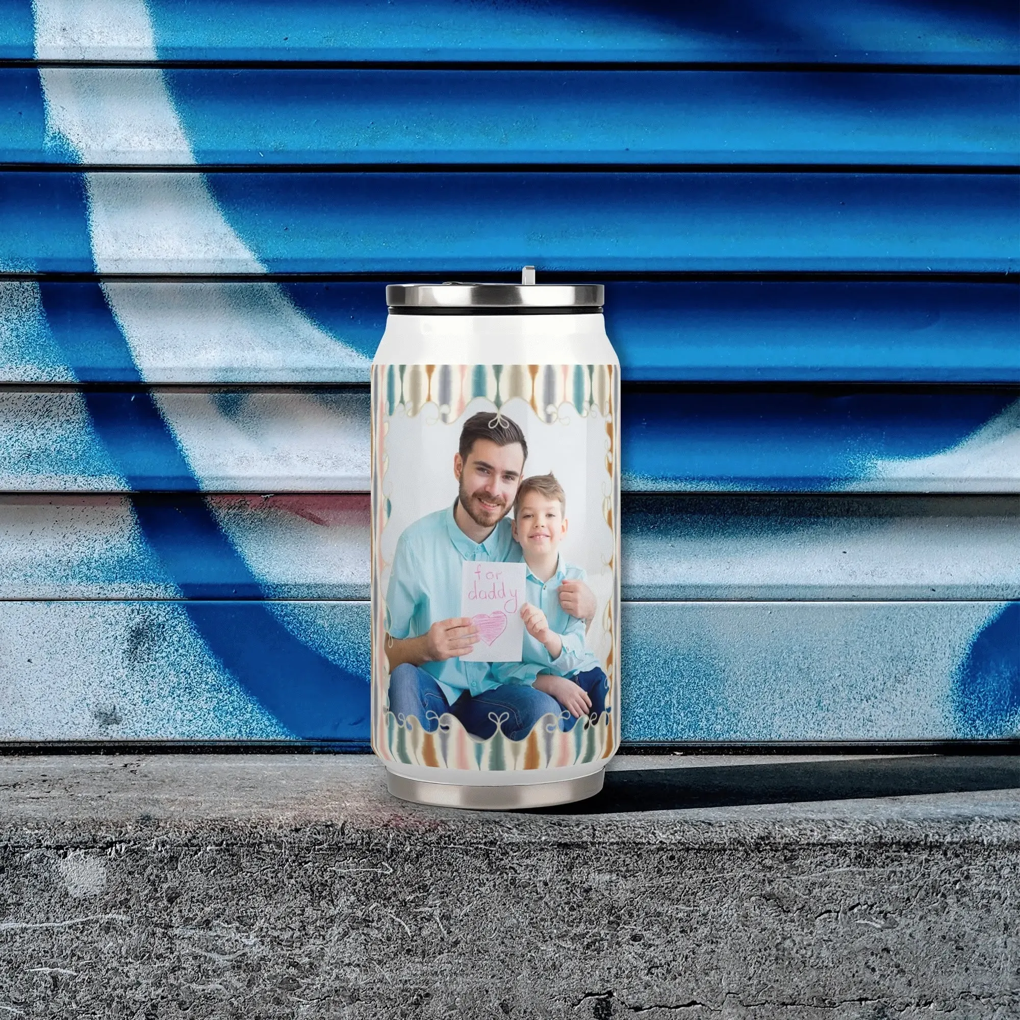 Personalized Fathers Day Gift: 300ml Stainless Steel Cola Can Shaped Coke Cups Travel Tumbler
