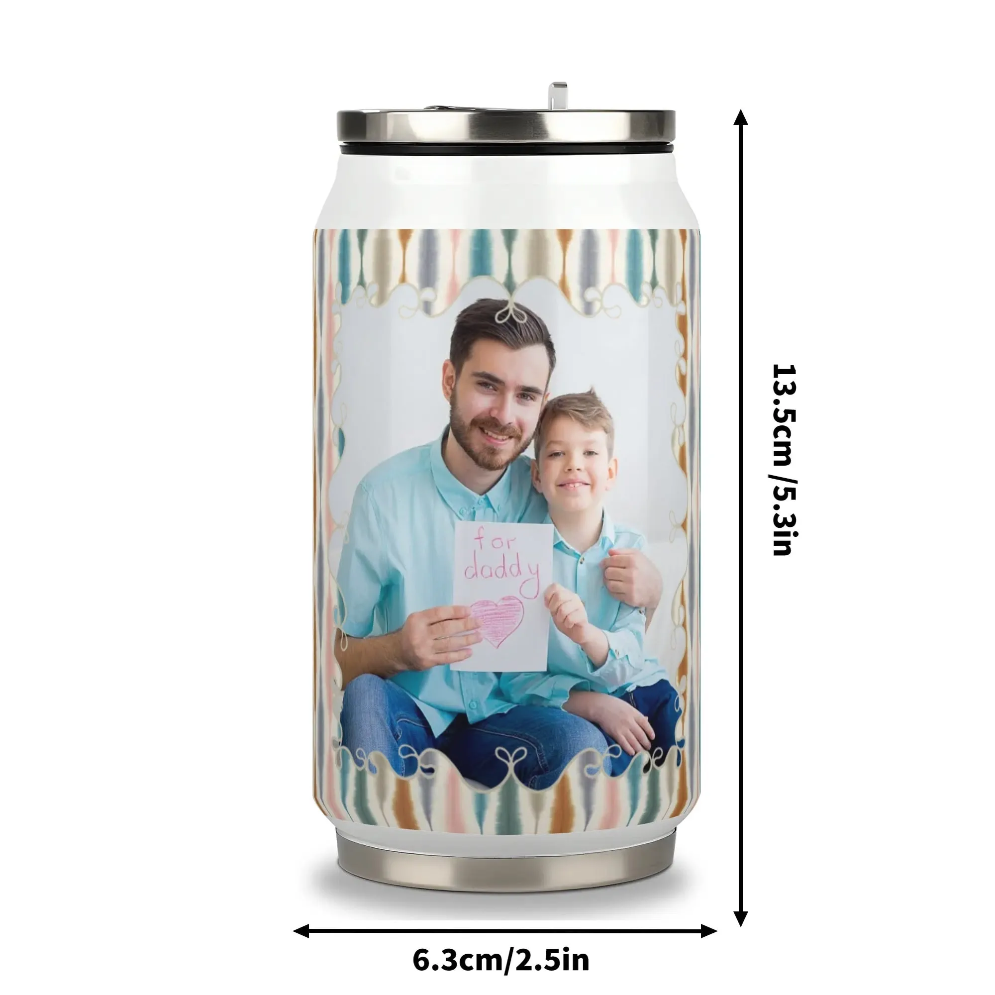 Personalized Fathers Day Gift: 300ml Stainless Steel Cola Can Shaped Coke Cups Travel Tumbler
