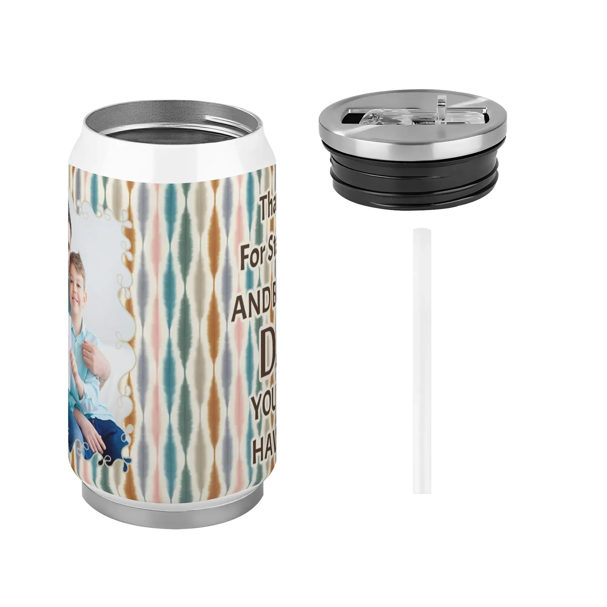 Personalized Fathers Day Gift: 300ml Stainless Steel Cola Can Shaped Coke Cups Travel Tumbler