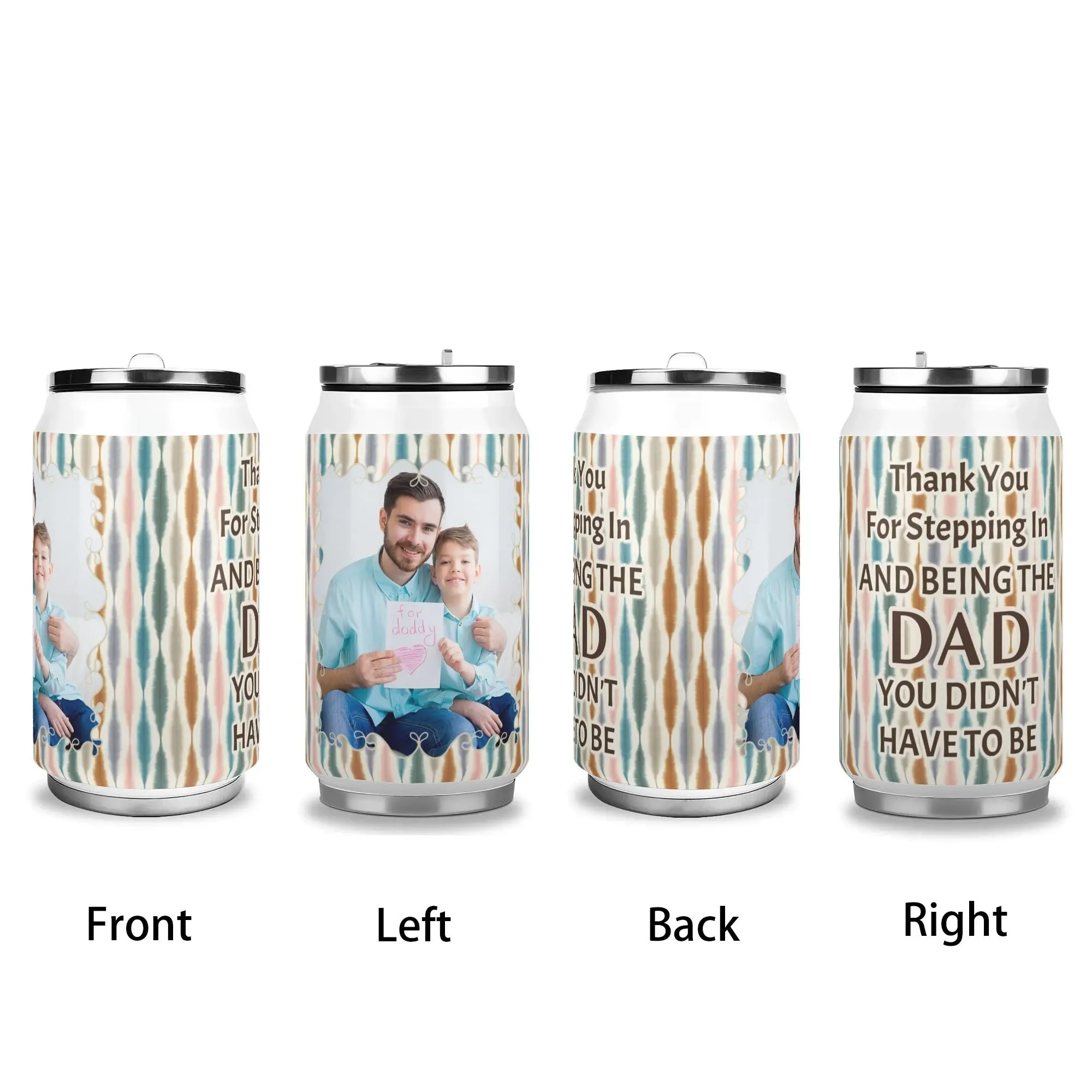 Personalized Fathers Day Gift: 300ml Stainless Steel Cola Can Shaped Coke Cups Travel Tumbler