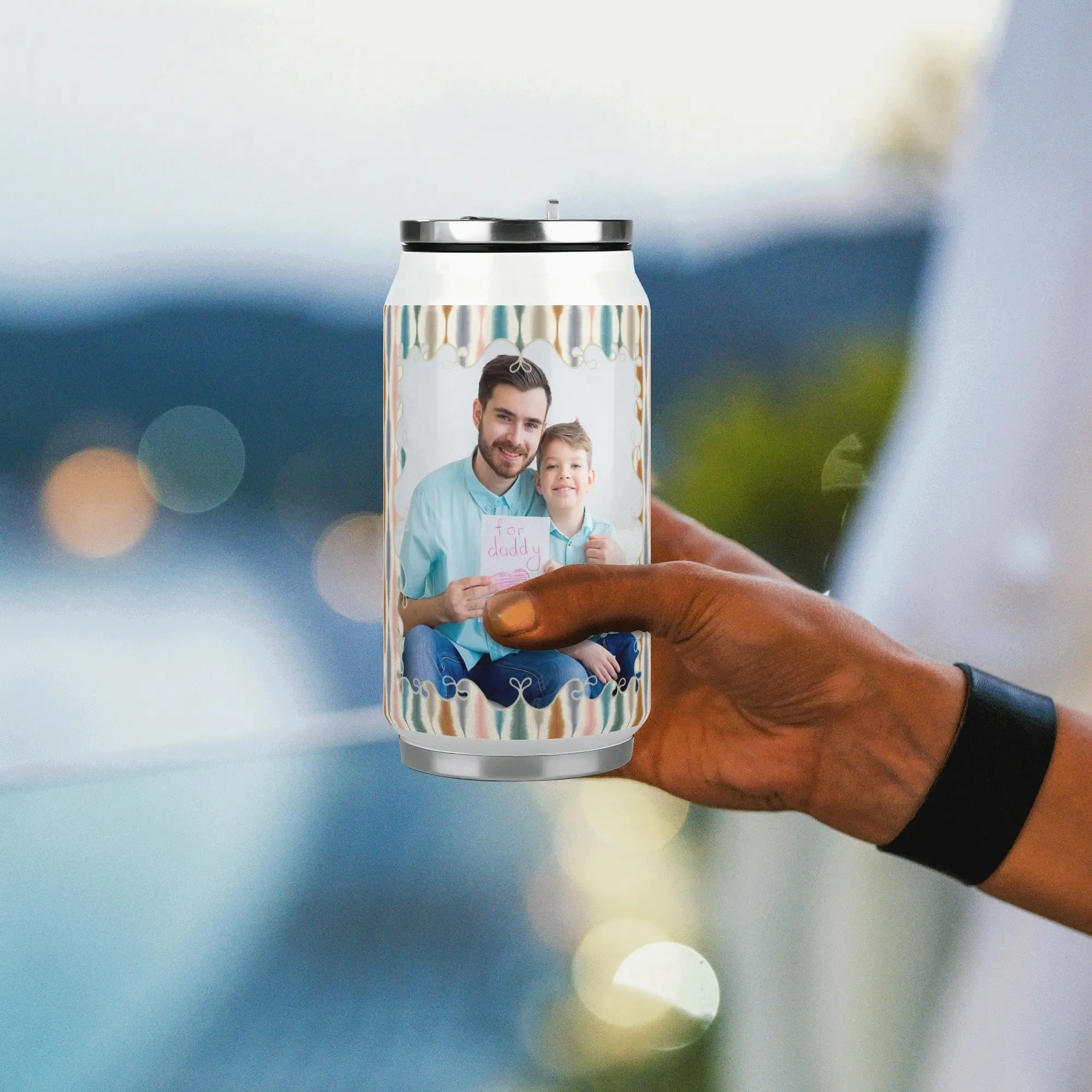 Personalized Fathers Day Gift: 300ml Stainless Steel Cola Can Shaped Coke Cups Travel Tumbler