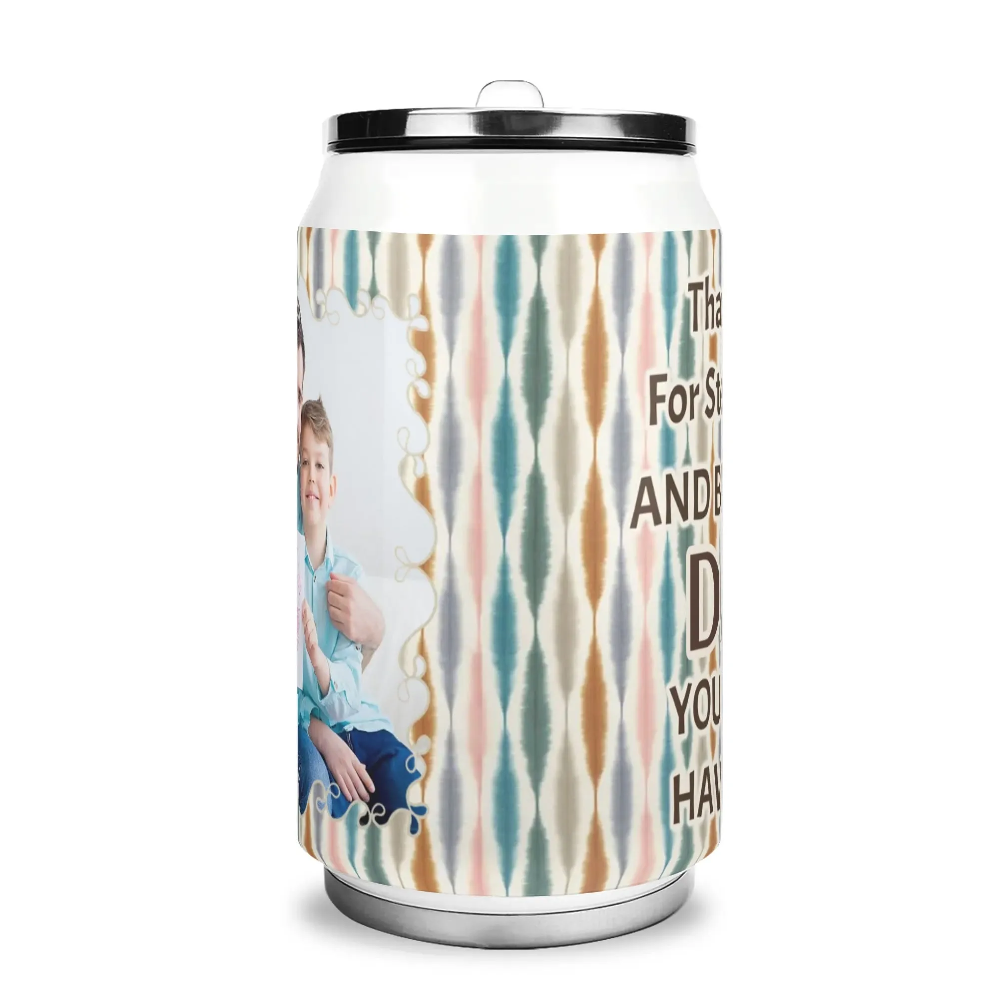 Personalized Fathers Day Gift: 300ml Stainless Steel Cola Can Shaped Coke Cups Travel Tumbler