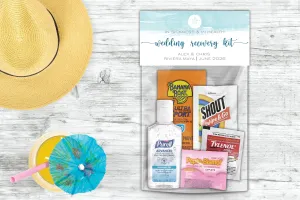 Personalized Wedding Hangover Recovery Kit Bag & Topper - Beach Sand Dollar