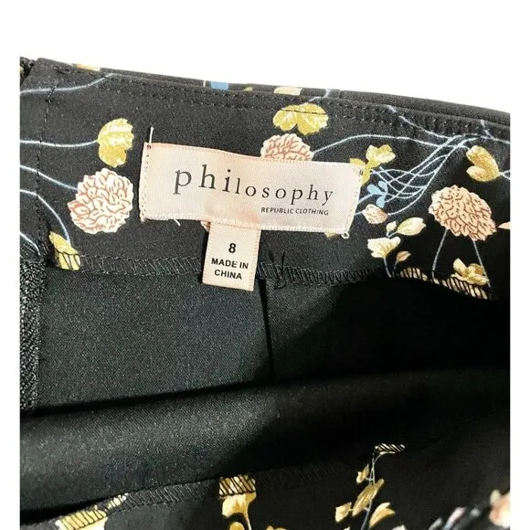 Philosophy Floral Pencil Skirt Above Knee Fitted SZ 8 NWT