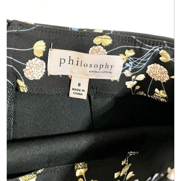 Philosophy Floral Pencil Skirt Above Knee Fitted SZ 8 NWT